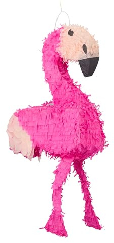 Relaxdays 2er Set Pinata Flamingo, zum Aufhängen, Kinder, Mädchen, Geburtstag, zum Befüllen, HxBxT: 80 x 40 x 14 cm, rosa-pink