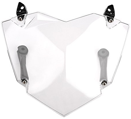 Keenso Tête de Fourche Plaque Phare de Moto, Lampshade Moto Headlamp Phare Protecteur Lentille Clair Phare Garde Lampe Couverture Bouclier pour R1200GS ADV 2014-2017