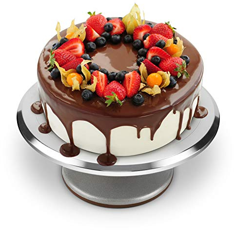 Professional 12-inch Aluminum Cake Decorating Turntable, Rotating Display Stand for Birthday, Wedding, Christmas Cakes