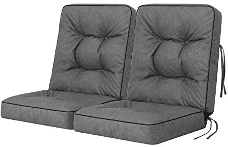 PillowPrim Gartenbankkissen Kissen für eine Gartenschaukel Modulare Kissen Stuhlkissen Grau Breite 100 cm