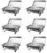 CREWORKS 6 Pièces Chauffe Plats INOX, 9L Chafing Dish en Acier Inoxydable, Chauffe Plat Rectangulaire pour Buffet Chauffants