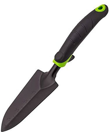 Mivos Trapiantatore Stretto da Giardinaggio per Piantare e Trapiantare - Cazzuola da Giardino in Acciaio con Impugnatura Ergonomica - Pala a Mano Piccola - Larghezza 6 cm