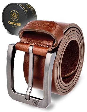 Cartvelli Premium Ledergürtel Herren mit Geschenkbox - Echt-Leder Herrengürtel 40mm kürzbar für Jeans Chinos Anzug und Pants
