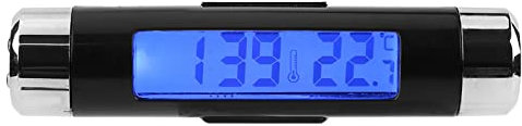 TKSE Auto Uhr Thermometer, 2 in 1 Auto Elektronische Uhr, Multifunktional Auto Auto Elektronische Uhr Thermometer LED Hintergrundbeleuchtung Digitalanzeige, 3.4x0.7in