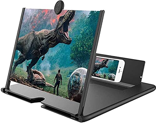 Loupe d'écran de téléphone 12''Projecteur de téléphone Portable Amplificateur agrandi Support de Support Mobile Support vidéo de Film HD 3D Compatible avec Tous Les Smartphones