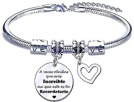 POIUYTRE Pulsera Grabada para Mujer - Regalo Original de Cumpleaños para Madre, Amiga, Hermana, Profesora o Compañera