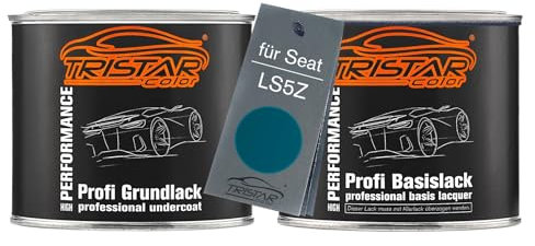 TRISTARcolor Autolack Set Dose spritzfertig für Seat LS5Z Azul Egeo Metallic/Türkis Metallic Grundlack + Basislack 1,0L