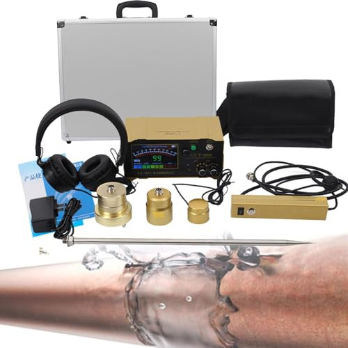 Cashwise Detector de Fugas de Agua en tuberías subterráneas, Sensor de geófono Profesional con Pantalla Digital, Auriculares y Estuche de Transporte, Sensor de detección de Fugas para Uso doméstico