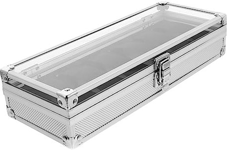 Yardenfun Aluminium-uhrendisplay-aufbewahrungsbox Schmucketui Uhren-organizer Silber Uhrenaufbewahrungsbox Uhrenvitrine Schmuck-organizer Uhrenetui