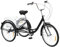 DGJMuu Dreirad für Erwachsene 24 Zoll, 6 Gänge 3 Rad Fahrrad mit Einkaufskorb, Schwarz Schaltung Dreirad für Erholung, Einkaufen, Picknicks, Reisen