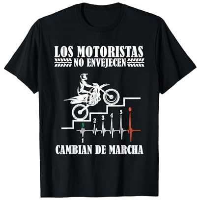 Los Motoristas no Envejecen Motero Biker Ropa Moto Hombre Camiseta, Hombre, Negro, L