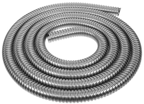 SECFOU 304 Stainless Steel Threaded Cable Protection Sleeve 20mm Inner Diameter 3m Length for Office and Home Use Flexible Wire Organizer and Shielding