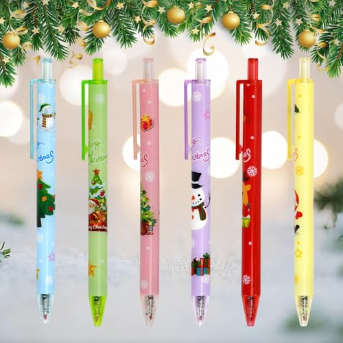 EUIEUT 18 Stück Gelschreiber Weihnachten Kugelschreiber Weihnachtsstifte Weihnachten Neutral Stift Weihnachtsmann Schneemann Schreibstift Weihnachts Schreibender Kugelschreiber Weihnachten Geschenke