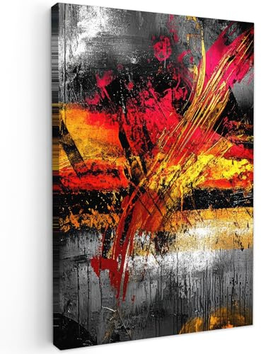 MuchoWow© Wandbilder Schlafzimmer Home Deko Wohnung Bild Wohnzimmer | 60x90 cm - Fotoleinwand Wand Bilder Leinwand Wall Decor Kunst - Schwarz - Abstrakt