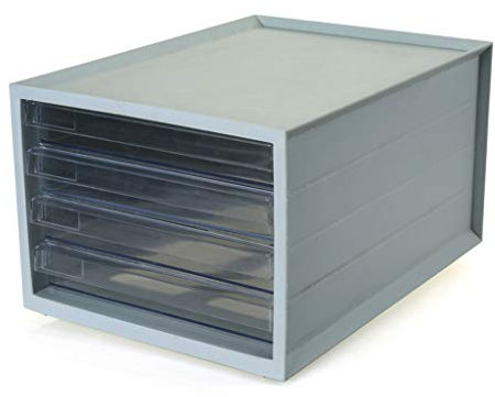 Stapelbare Büro-Briefablagen, Kreatives Schubladen-Dateiregal, mehrschichtiger Desktop-Dateispeicherschrank, Schreibwaren-Aufbewahrungsbox, Dateirahmen(Blue)