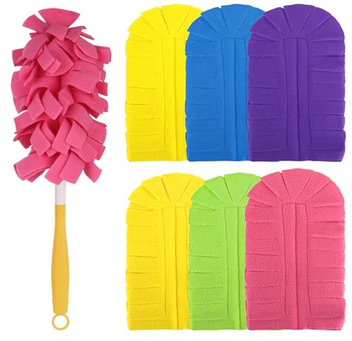 YYTECH 6 Stück Staubmagnet Nachfüllpack für Swiffer, Wiederverwendbar für Swiffer Staubmagnet Staubwedel Waschbar, super-absorbierende Mikrofaser für Teleskopstange