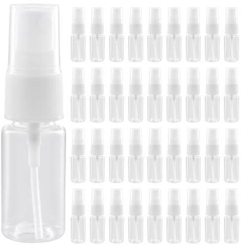 JOIKIT 100PCS 10ml Mini Spray Bottles, Plastic Clear Empty Spray Bottle for Make Up Skincare Cleaning