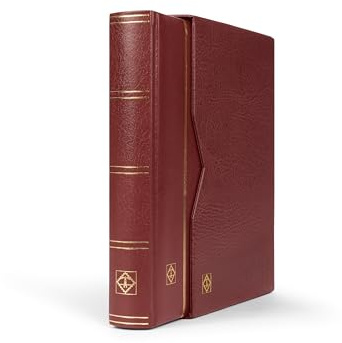 Classeur Premium, format A4, 64 pages noires, couverture en cuir matelassé avec cassette, rouge