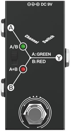 Laroal Effektpedal Gitarre, Multieffektpedal Box, Leitungswähler Ab-Schalter, Mini-Gitarreneffektpedal, Zweiwegeübertragung, Metallgehäuse, rutschfeste Unterstützung, A/B- oder A- und B-Modus