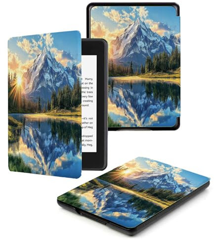 Liseuse Kindle Paperwhite 11E Génération 6,8 Pouces 2021 / Paperwhite Signature Edition Cover avec Fonction Veille/Réveil Automatique Forêt De La Montagne Enneigée