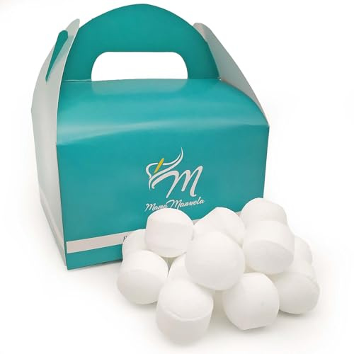 Caja regalo 50 mini bombas efervescentes para manicura y pedicura - Aroma Coco – Alivia los pies cansados - Ablandan durezas, uñas y cutículas