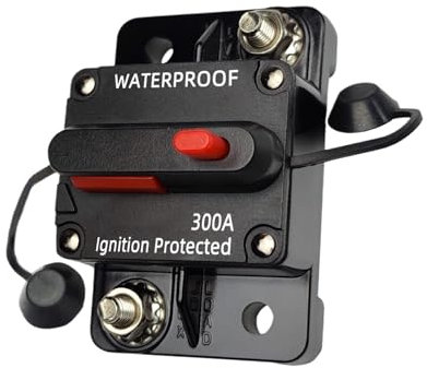 Disjoncteur à fusible réarmable Fusible de réinitialisation de disjoncteur 30 A à 300 A, porte-fusibles en ligne for autoradio, fusible de réinitialisation de disjoncteur marin étanche 12 V-48 V CC(60