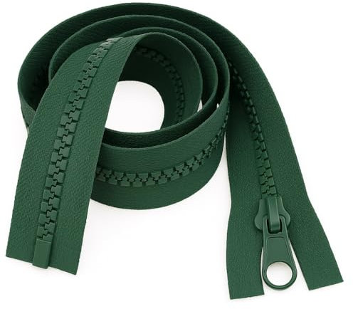 Bottle Green 28 (71cm) Chunky Zip – Separating #5 Weight Zipper, Great for Jackets, Coats & Upholstery Repairs | Giddy Square