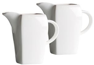 Ritzenhoff & Breker Melodie Milchkännchen 180 ml, 2er Set, Milchgießer mit Henkel, Extravagante Formensprache und schlichtem Design, Porzellan, Spülmaschinenfest, Weiß