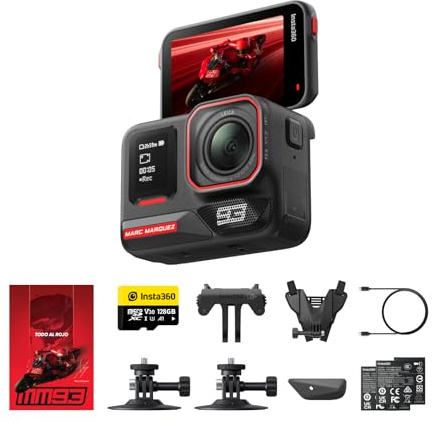 Insta360 Ace Pro 2 MM93 Edition - 8K Action-Kamera aus Kooperation mit Marc Márquez, Motorradkamera, Top bei wenig Licht, Windrauschunterdrückung, Flip-Touchscreen & KI-Bearbeitung