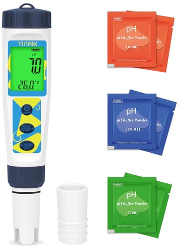 YINMIK Medidor de pH y Sal para Piscina Medidor de pH y EC para Hidroponía