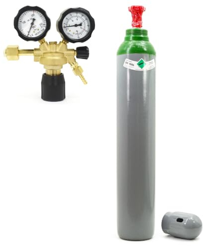 Bestschweissen.de 10-Liter-Argon-Schutzgasflasche mit Argon-Druckregler – 200 bar gefüllte Argonflasche + Ar/CO₂-10-Druckregler. BestSchweissen.de für WIG-, MIG- und MAG-Schweißen.