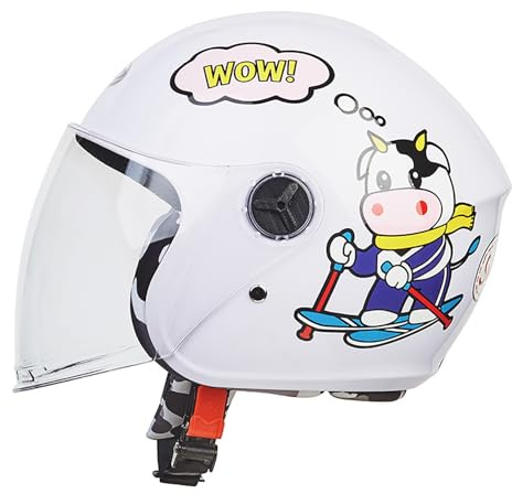 Casco Abierto para Niños Y Niñas De 5 A 13 Años, Casco Infantil para Ciclismo, Scooter, Casco Ligero Multideporte, Diseño De Dibujos Animados, para Todas Las Estaciones. A,(50-58CM)