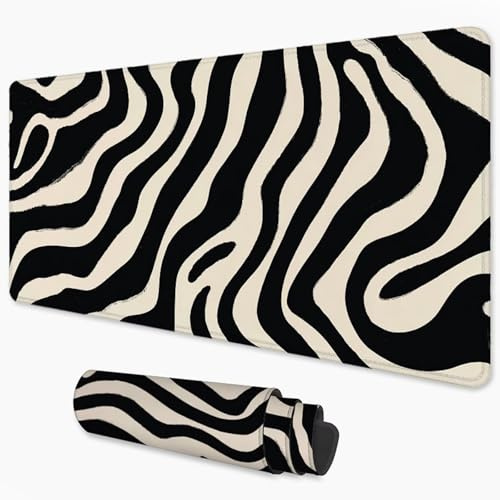 Alfombrilla Ratón Negro Mouse Pad 800x300 mm, Grande Alfombrilla Gaming Raya con Superficie Especial Que Mejora la Velocidad y la precisión, Mousepad Impermeable para Gamers, PC y Portátil 3Y-128