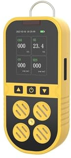 Detector de Gases, Detector De Gas 4 En 1 Portátil para Detección Fugas H2S/O2/CO/Ex para El Trabajo Y Hogar,para el hogar