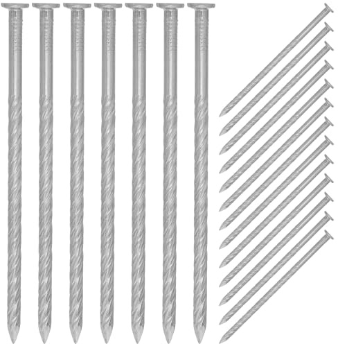 Alipis Lot de 20 Piquets de Fixation en Acier Inoxydable 304, Spirale de 12,7 Cm pour Gazon Synthétique et Toile de Paillage, Crampons Robustes pour Aménagement Paysager et
