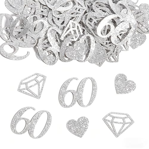 100pcs 60th Wedding Anniversary Decorations Table Diamond Wedding Confetti