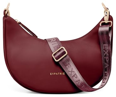 Expatrié Borsa a Tracolla Donna - Lea Small - Borsa a Spalla Mezzaluna - Crossbody Moon Bag - Marsupio Rotonda in Pelle Vegana - Idrorepellente