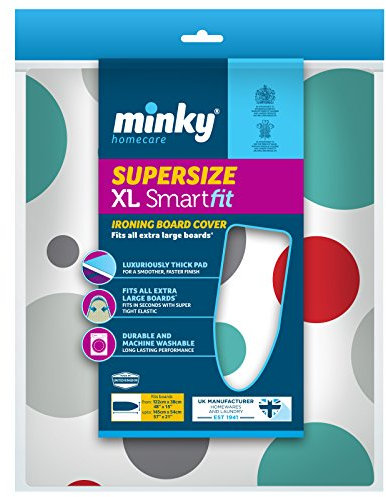 Minky Supersize XL Smart Fit Ironing Board Cover Cotton Multi 57 x 54 cm