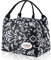 AOSBOS Kleine Kühltasche für unterwegs Lunchtasche Faltbar Lunchbag Kühltaschen Lunch Bag Damen Picknicktasche Mini Kühlbox Lunch Tasche Isoliertasche Mealprep Reißverschluss 8,5L Blumen Schwaz