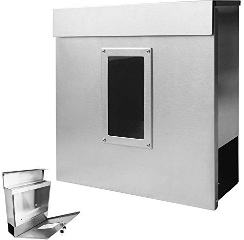 Modern Briefkasten Wandbriefkasten Postkasten Zeitungsfach Zeitungsrolle Edelstahl Stahl V2Aox, Farbe:Edelstahl 4 (MB05)