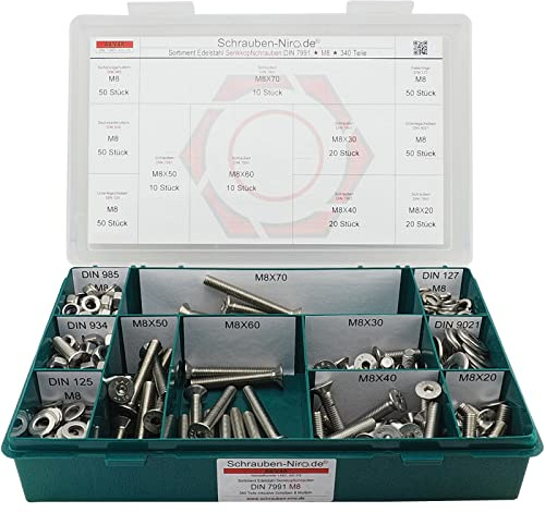 Set/Set Edelstahl Senkkopfschrauben M8 DIN 7991 VA A4 V4A Innensechskant