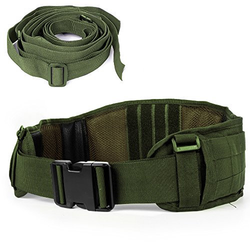 LUUFAN Tactical Belt Security Militär Molle Gürtel Heavy Duty einstellbar mit freiem Gurt für Aktivitäten im Freien (Armeegrün)