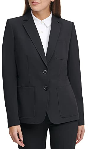 Tommy Hilfiger Blazer de Negocios para Mujer con Ajuste Favorecedor y Cierre de un Solo botón, Negro, 42