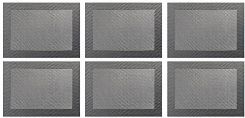 ASA Selection 78056076 Weboptik Tischset, 46 x 33 cm, Polychlorid, grau (6 Stück)