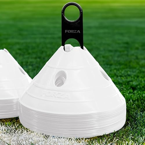 FORZA Dômes de Marqueur d'Entraînement SuperCone de Football [Paquet de 20] - Cônes Jumbo de 14 cm pour Exercices de Vitesse et d'Agilité - 8 Options de Couleurs