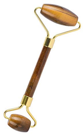 RONGJJ Körper Gesichtsroller Echter Jade Stone, Natürliche Gesichts-Massage-kit, Treat Eye Taschen Akne Kosmetische Anti Aging Therapie Muskel Entspannung Gesicht, Silver