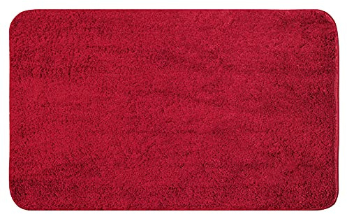 MIULEE Badezimmerteppich Badematte rutschfest Waschbar Rot 60x90 cm | Badteppich Badvorleger Saugfähige Duschvorleger Badematten & Badteppiche für Wohnzimmer Schlafzimmer Badezimmer