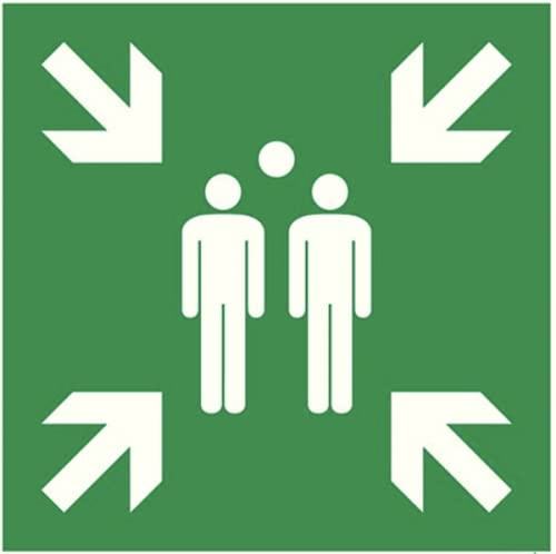 Schild Sammelplatz 30x30 cm Alu Nachleuchtend