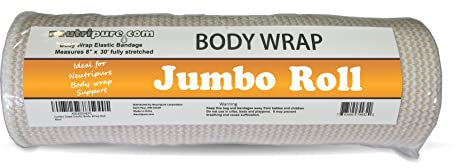 Neutripure Elastic Stretch Body Wrap - Bandage with Velco - 8 Inch Wide Jumbo Roll for Stomach