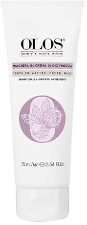 Olos Youth-Enhancing Cream Mask, 2.54 oz - Moisturizing Face Cream - Face Mask Skin Care with Shea Butter and Rambutan - Collagen Boosting Facial Mask
